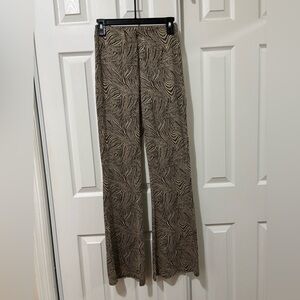Zara Brown Patterned Wide Leg Pants